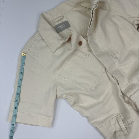 Everlane Women's ECRU The Super Soft Coverall Denim Button Up 0/C35/W36/L26.5 - Picture 10 of 13